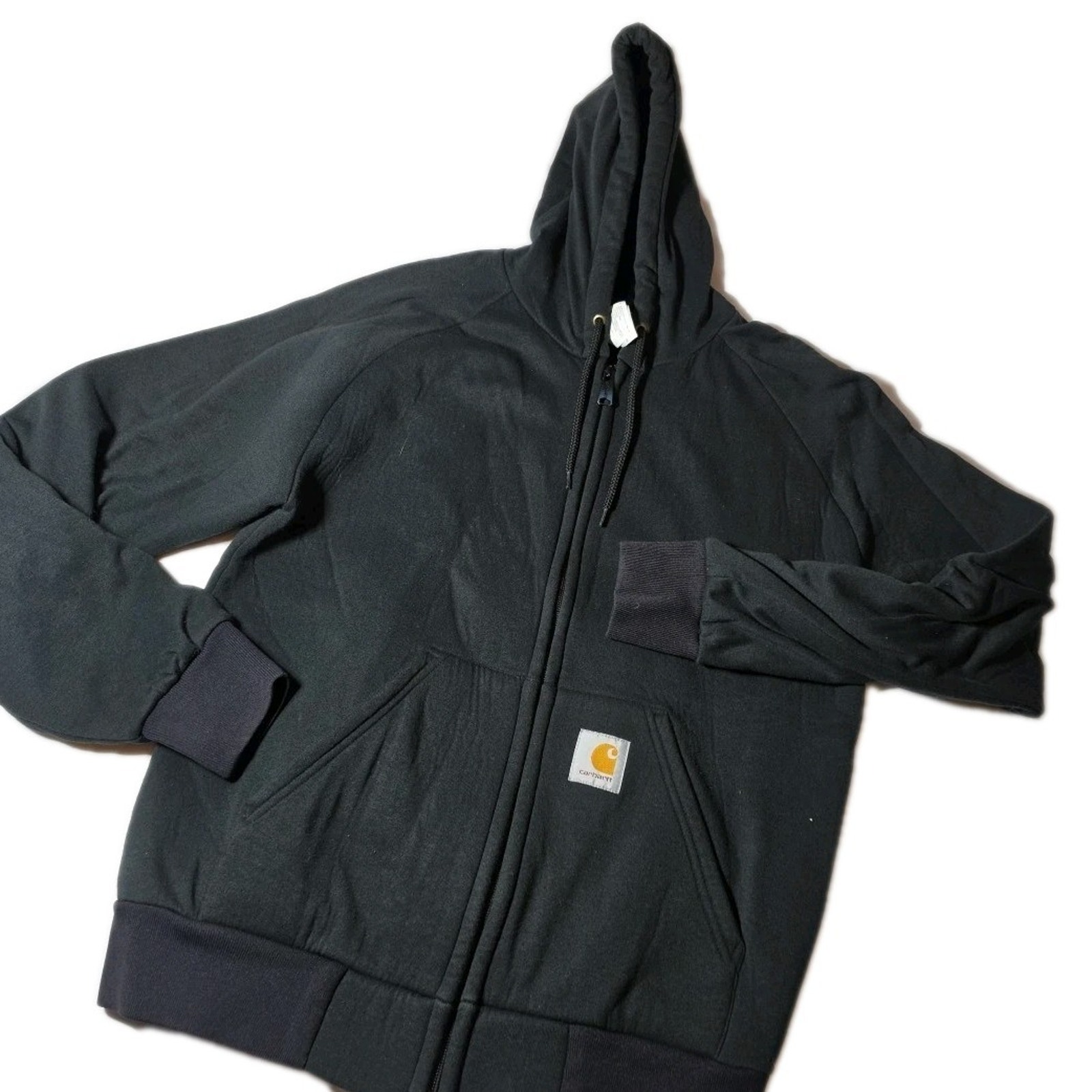 Carhartt Velour Lined Hoodie Black Jacket Zip Up Usa Women’s M Soft Warm